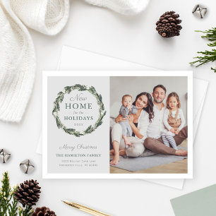 Cartes Pour Fêtes Annuelles Nouvelle maison Élégante Neutre Gris Vert Gris Pho