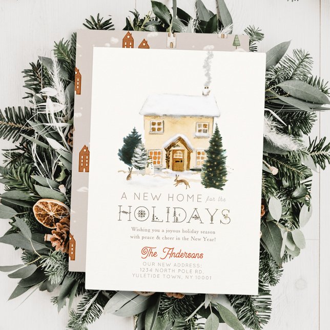 Cartes Pour Fêtes Annuelles Nouvelle maison Hares Winterscape Noël (Créateur téléchargé)