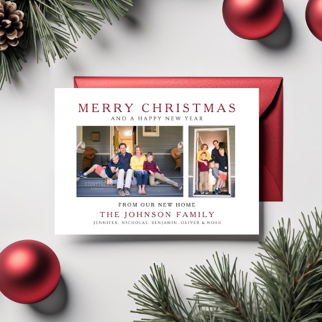 Cartes Pour Fêtes Annuelles Nouvelle Maison Joyeux Noël Photo (New Home Merry Christmas Photo Holiday)