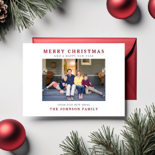 Cartes Pour Fêtes Annuelles Nouvelle maison Joyeux Noël Photo Holiday Card