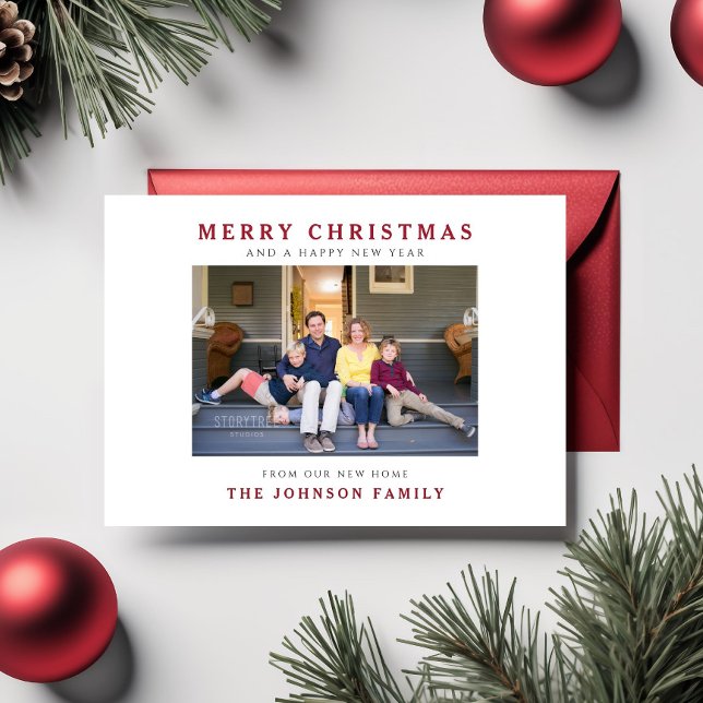 Cartes Pour Fêtes Annuelles Nouvelle maison Joyeux Noël Photo Holiday Card (New Home Merry Christmas Photo Holiday Card)