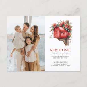 Cartes Pour Fêtes Annuelles Nouvelle maison Noël Boîte aux lettres Moving Phot
