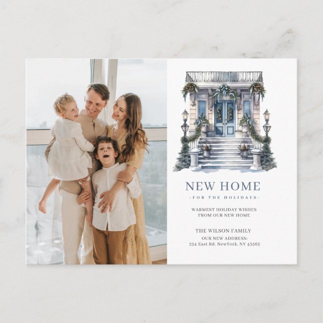 Cartes Pour Fêtes Annuelles Nouvelle maison Porte de Noël Moving Photo (Devant)