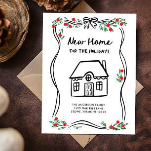 Cartes Pour Fêtes Annuelles Nouvelle maison pour les fêtes Noël fantaisiste