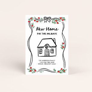 Cartes Pour Fêtes Annuelles Nouvelle maison pour les fêtes Noël fantaisiste