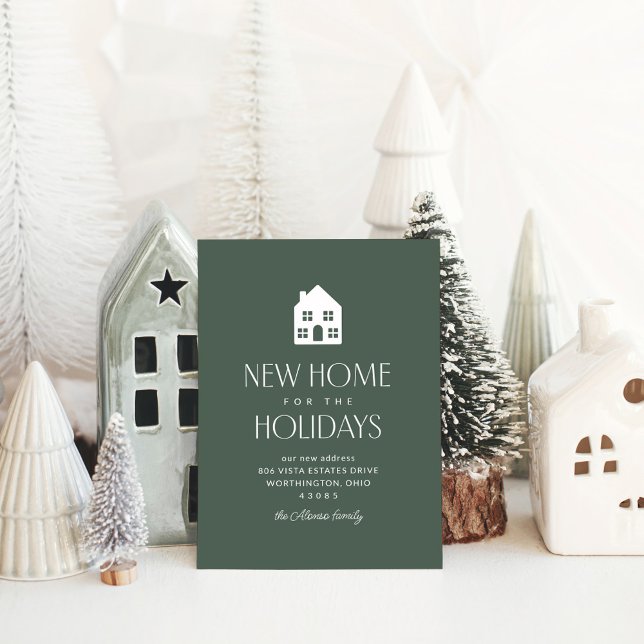 Cartes Pour Fêtes Annuelles Nouvelle maison pour les vacances classique Noël v (Créateur téléchargé)