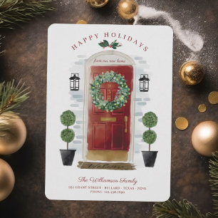 Cartes Pour Fêtes Annuelles Nouvelle maison pour les vacances Porte d'aquarell