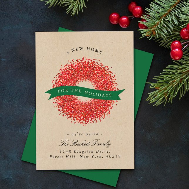 Cartes Pour Fêtes Annuelles Nouvelle Maison Pour Les Vacances | Rustic Kraft M (Créateur téléchargé)