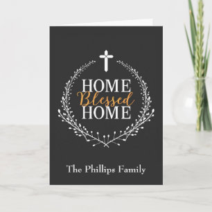 Cartes Pour Fêtes Annuelles Nouvelle Maison Religieuse, Maison Bénie Maison Ca