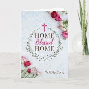 Cartes Pour Fêtes Annuelles Nouvelle Maison Religieuse, Maison Bénie Maison Ca