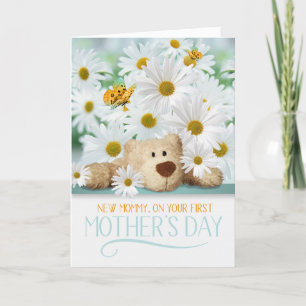 Cartes Pour Fêtes Annuelles Nouvelle maman Teddy Bear 1ère fête des mères