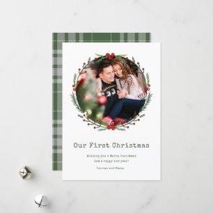 Cartes Pour Fêtes Annuelles Nouvelle mariée photo couple premier marié Noël