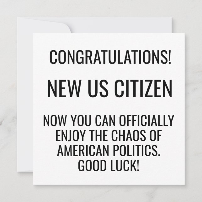 Cartes Pour Fêtes Annuelles Nouvelle naturalisation citoyenne américaine améri (Devant)
