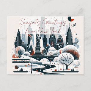 Cartes Pour Fêtes Annuelles Nouvelle York festive. Noël personnalisé