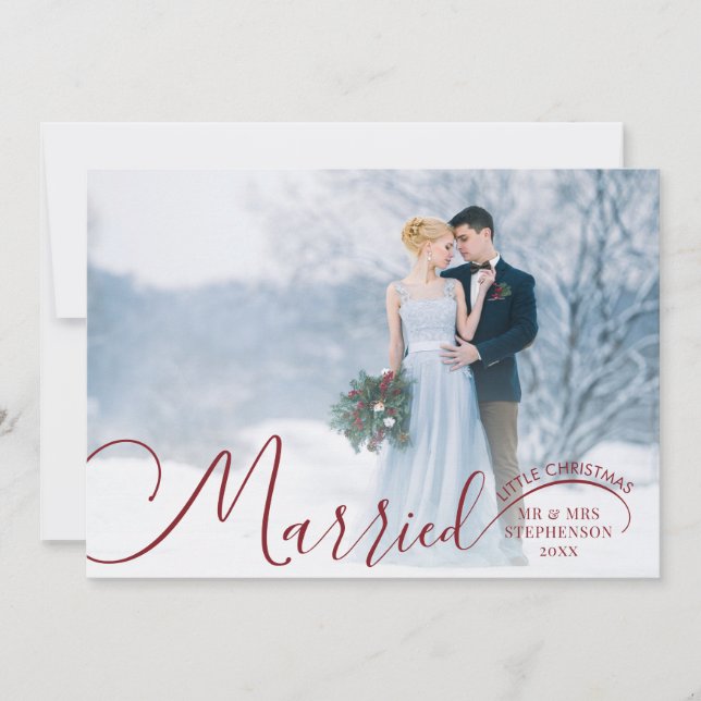 Cartes Pour Fêtes Annuelles Nouvellement mariés 2 Scénario photo Petit Noël ma (Devant)