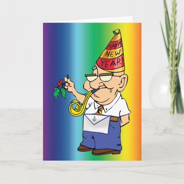 Cartes Pour Fêtes Annuelles Nouvelles années de baiser de maçon (Devant)