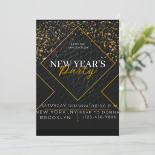 Cartes Pour Fêtes Annuelles Nouvelles années spéciales noir et or