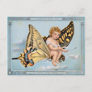 Cartes Pour Fêtes Annuelles Nouvelles années victoriennes d'esprit de jour