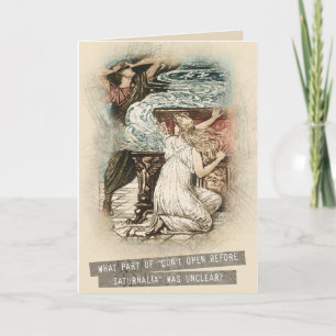 Cartes Pour Fêtes Annuelles N'ouvre pas avant Saturnalia !