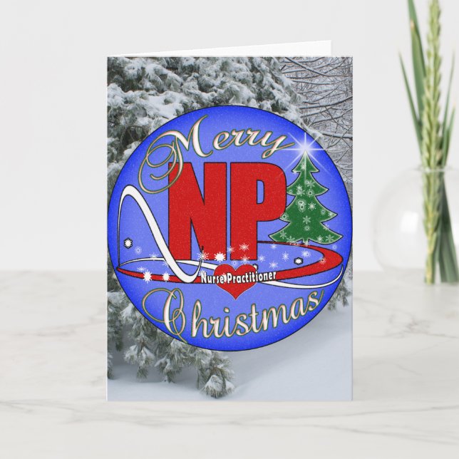 CARTES POUR FÊTES ANNUELLES NP CHRISTMAS MERRY - PRATICIEN DES INFIRMIÈRES (Devant)