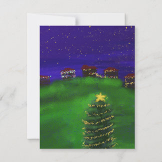 Cartes Pour Fêtes Annuelles nuit bleu foncé sapin de Noël