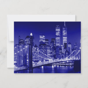 Cartes Pour Fêtes Annuelles Nuit bleue de New York City