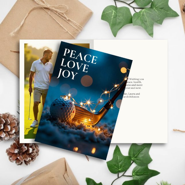 Cartes Pour Fêtes Annuelles Nuit de neige paisible Golf Photo de Noël (Créateur téléchargé)