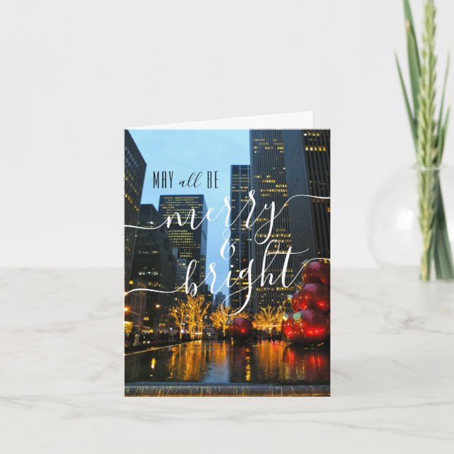 Cartes Pour Fêtes Annuelles Nuit de Noël à New York (Devant)