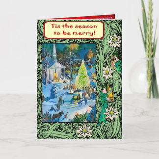Cartes Pour Fêtes Annuelles Nuit de Noël devant l'église