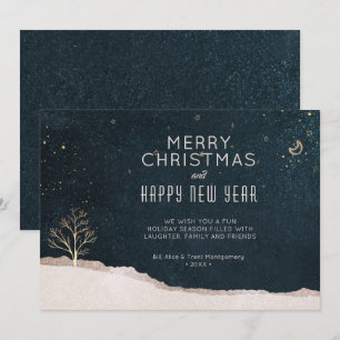 Cartes Pour Fêtes Annuelles Nuit de Noël élégante d'hiver Entreprise