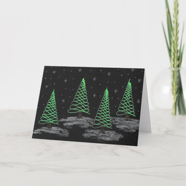 Cartes Pour Fêtes Annuelles Nuit d'hiver (Devant)