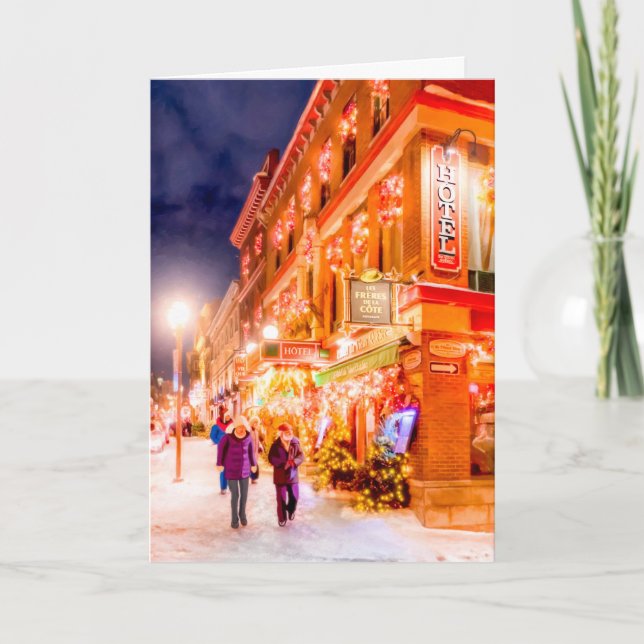 Cartes Pour Fêtes Annuelles Nuit D'Hiver À Québec (Devant)