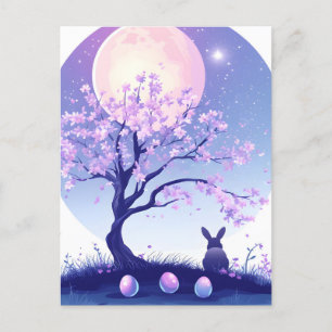 Cartes Pour Fêtes Annuelles Nuit lunaire de lapin