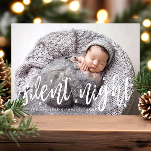 Cartes Pour Fêtes Annuelles Nuit silencieuse moderne Noël bébé photo