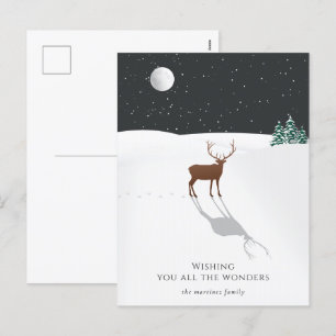 Cartes Pour Fêtes Annuelles Nuit Silencieuse Noël Merveilles Cerfs Stars Lune