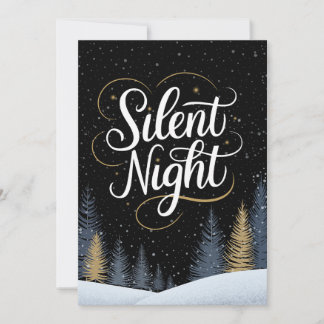 Cartes Pour Fêtes Annuelles Nuit silencieuse Noir et Or Non-Denominational