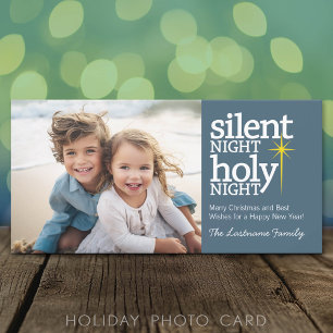 Cartes Pour Fêtes Annuelles Nuit silencieuse, Nuit Sainte Noël chrétien