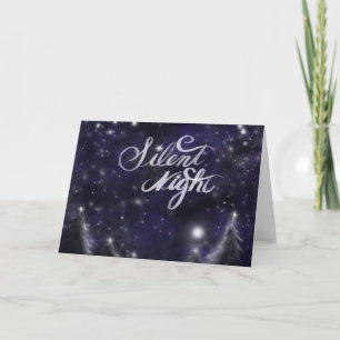 Cartes Pour Fêtes Annuelles Nuit silencieuse - romantique Fête de neige