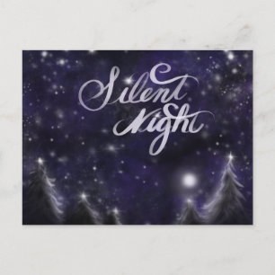 Cartes Pour Fêtes Annuelles Nuit silencieuse - romantique Fête de neige