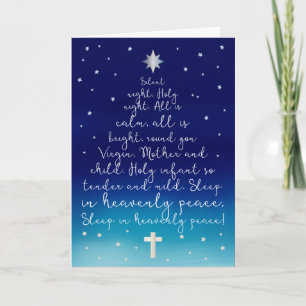 Cartes Pour Fêtes Annuelles Nuit silencieuse Saint Nuit Noël chrétien