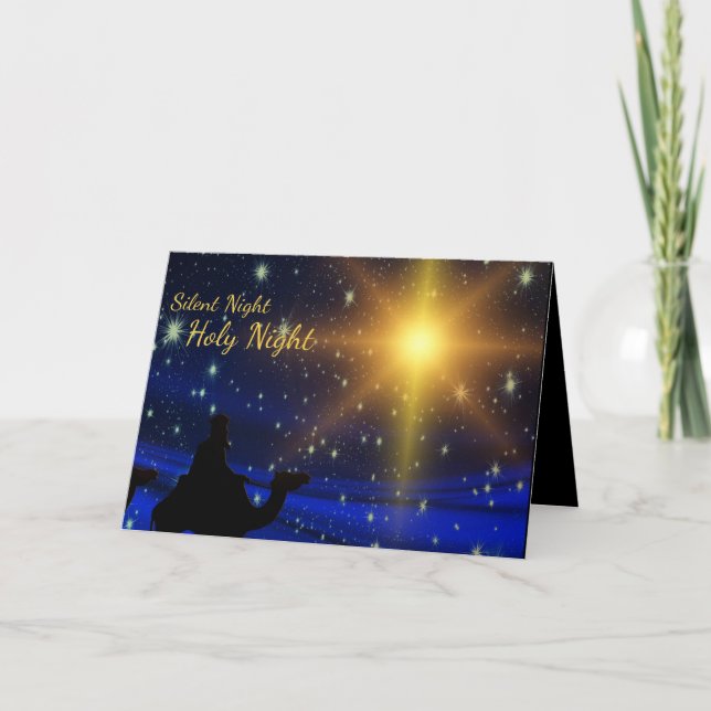 Cartes Pour Fêtes Annuelles Nuit silencieuse Saint Nuit Noël personnalisé (Devant)