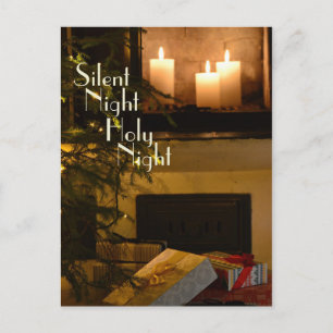 Cartes Pour Fêtes Annuelles "Nuit Silencieuse Sainte Nuit" Bien-aimée Carol de