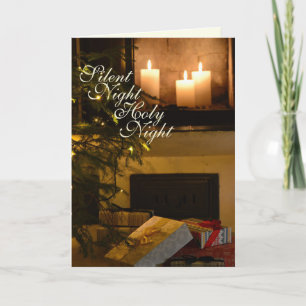 Cartes Pour Fêtes Annuelles "Nuit Silencieuse Sainte Nuit" Bien-aimée Carol de