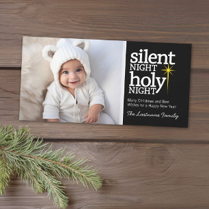 Cartes Pour Fêtes Annuelles Nuit silencieuse, Sainte Nuit Noël chrétien