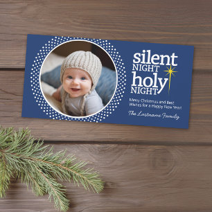 Cartes Pour Fêtes Annuelles Nuit silencieuse, Sainte Nuit Photo de Noël chréti