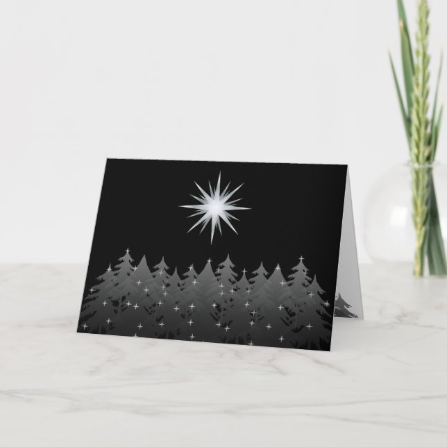 Cartes Pour Fêtes Annuelles Nuit Sky White Star Fête de Noël universelle (Devant)
