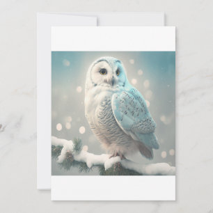 Cartes Pour Fêtes Annuelles Nuits d'hiver Chouette des neiges, T-shirt de Noël