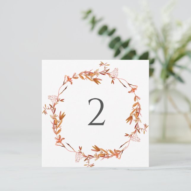 Cartes Pour Fêtes Annuelles Numéro de tableau bordure florale (Debout devant)