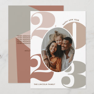 Cartes Pour Fêtes Annuelles Numéro Neutre Classy 1 Photo Bonne année