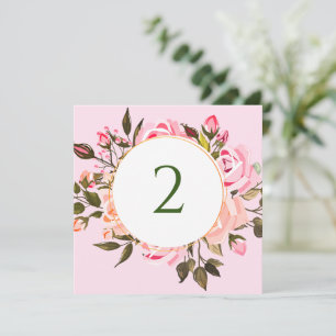 Cartes Pour Fêtes Annuelles Numéros de tableau frise florale rose